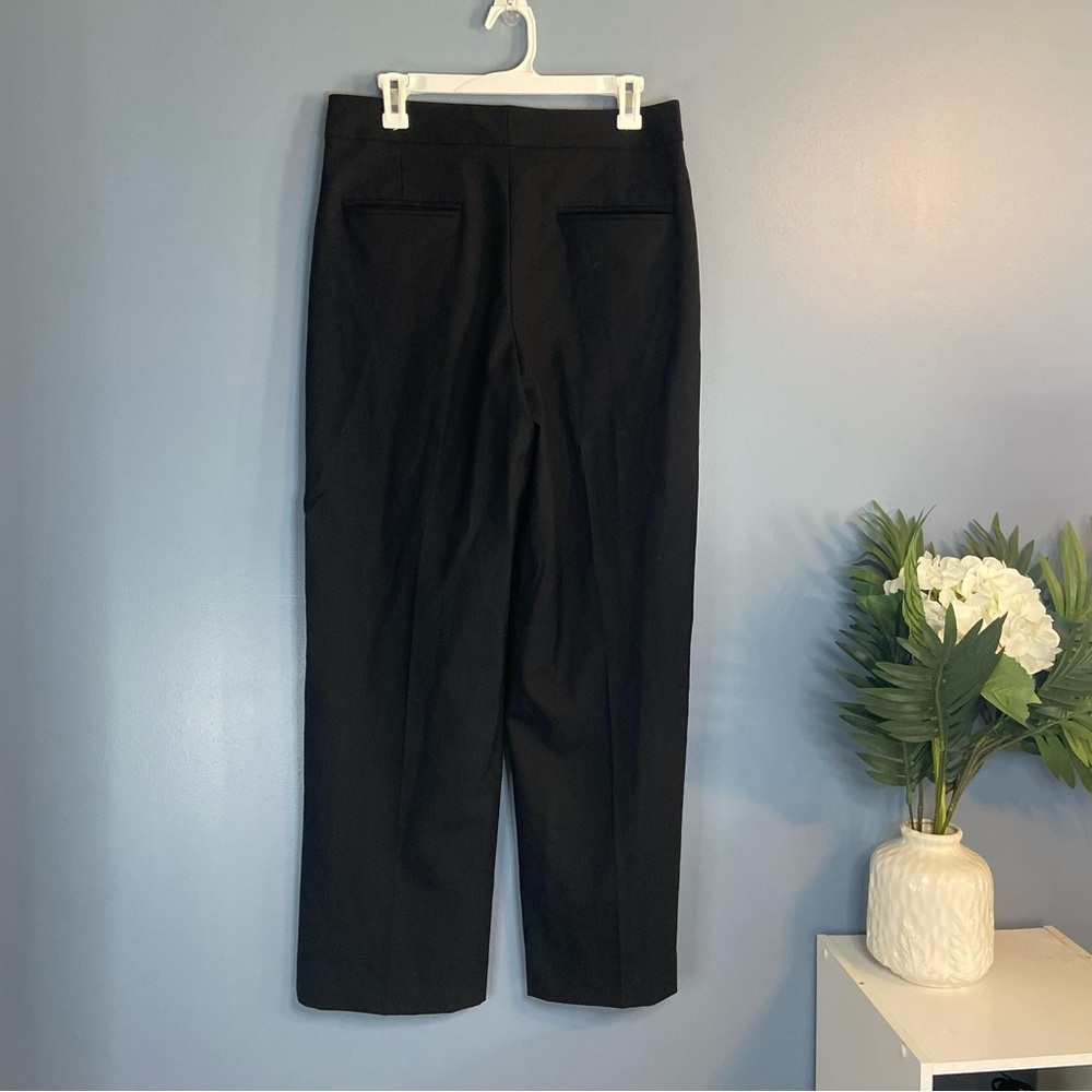 Everlane Black Wool Blend Straight Leg Trousers - Picture 2 of 9
